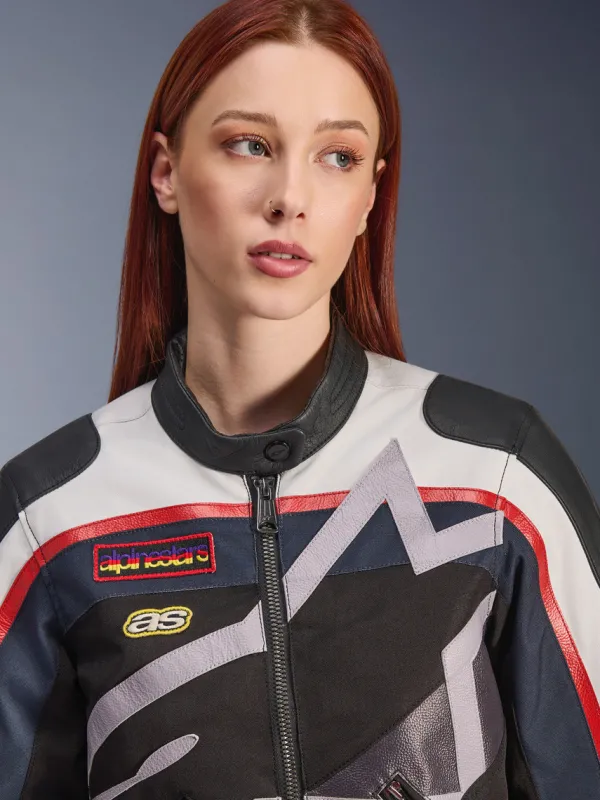 Alpinestars Idles Motorjas Off White Flame Red Black 2053> Motorjassen
