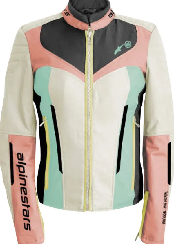 Alpinestars Isla Wr Women Motorjas Ecru Coral Black Aqua 8024> Motorjassen