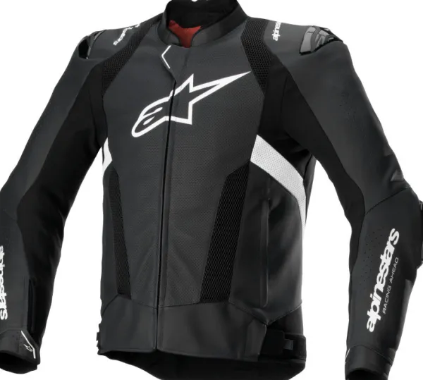 Alpinestars Missile V3 Airflow Leather Motorjas Black White 12> Motorjassen