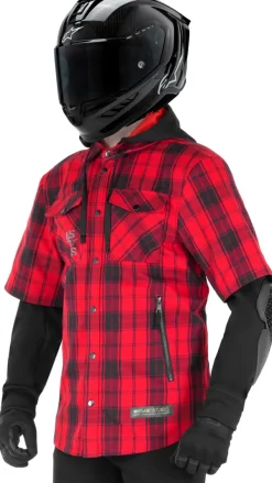 Alpinestars Mo.St.Eq Tartan Motorhoodie Flame Red/Black> Motorhoodies|Motorjassen