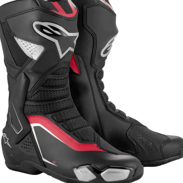 Alpinestars SMX-6 V3 Boots Black/Silver/Red 199>Heren Heren Motorlaarzen|Race Motorlaarzen