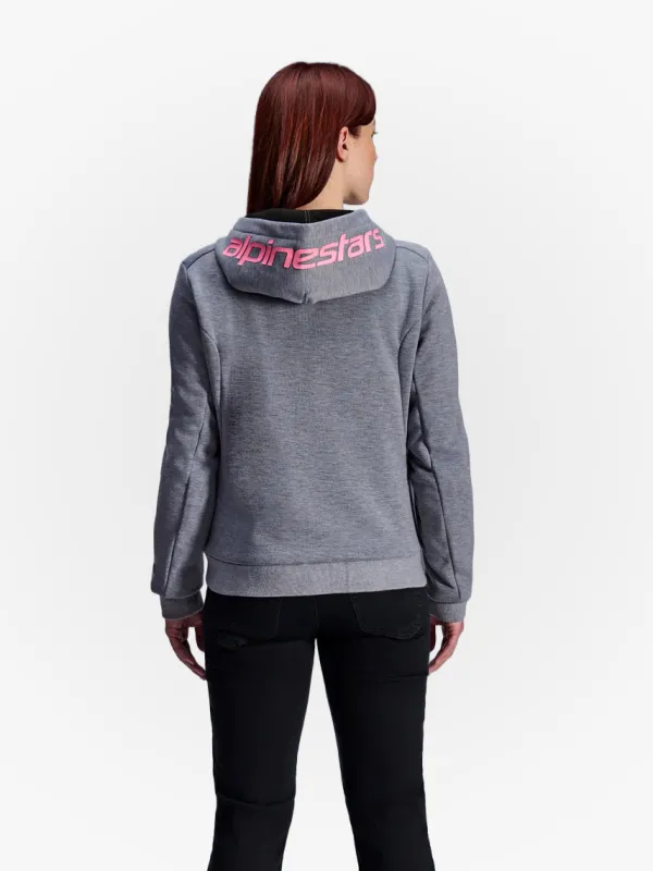 Alpinestars Stella Chrome V2 Motorhoodie Gray Heather/Pink Fluo 9197> Motorhoodies|Motorjassen