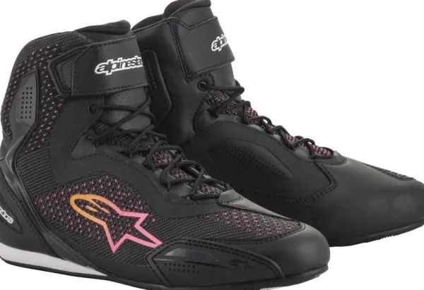 Alpinestars Stella Faster-3 Rideknit Shoes Black Yellow Pink 1439>DAMES Dames Motorschoenen