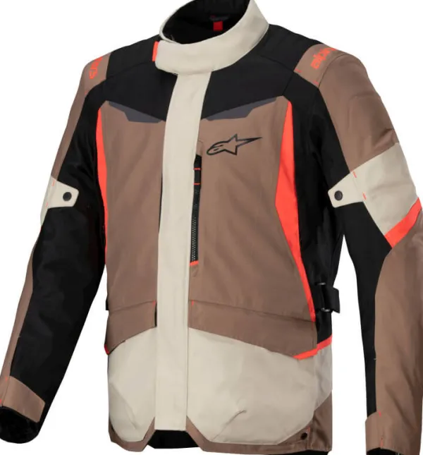 Alpinestars ST-1 Waterproof Motorjas Dark Khaki/Sand/Black/Red Fluo 866> Motorjassen