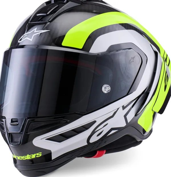Alpinestars Supertech R10 Arius Black Silver Yellow Fluo Glossy> Integraalhelmen