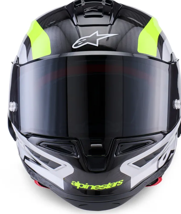 Alpinestars Supertech R10 Arius Black Silver Yellow Fluo Glossy> Integraalhelmen