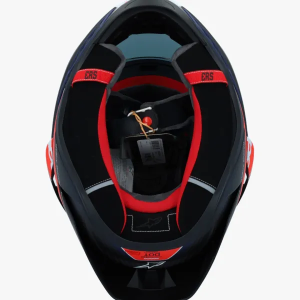 Alpinestars Supertech R10 Team Black Carbon Red Fluo Dark Blue Matt> Integraalhelmen|Carbon Helmen