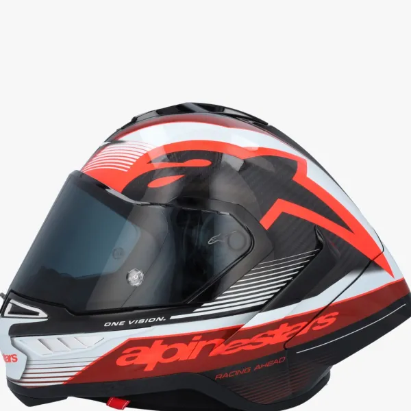 Alpinestars Supertech R10 Team Black Carbon Red White Glossy> Integraalhelmen|Carbon Helmen