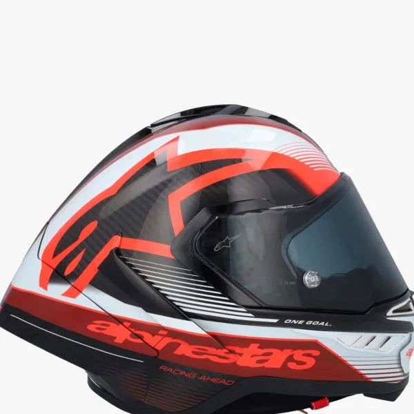 Alpinestars Supertech R10 Team Black Carbon Red White Glossy> Integraalhelmen|Carbon Helmen
