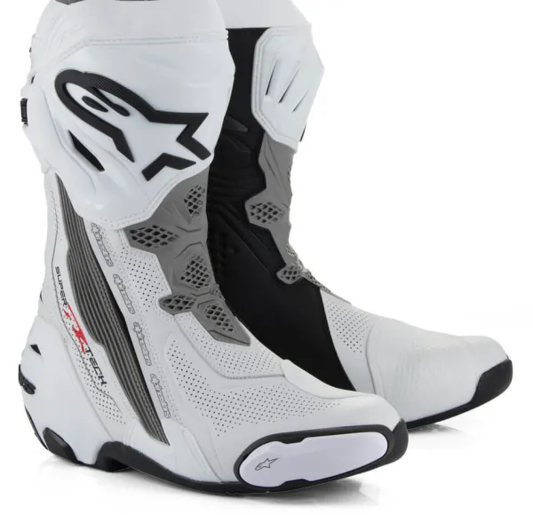 Alpinestars Supertech R Vented Boots White/Mid Gray/Black 2024>Heren Heren Motorlaarzen|Race Motorlaarzen
