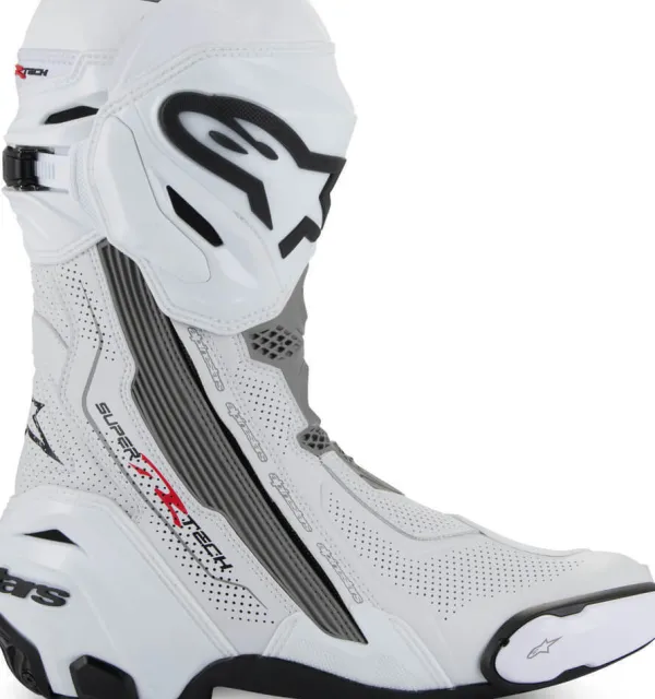 Alpinestars Supertech R Vented Boots White/Mid Gray/Black 2024>Heren Heren Motorlaarzen|Race Motorlaarzen