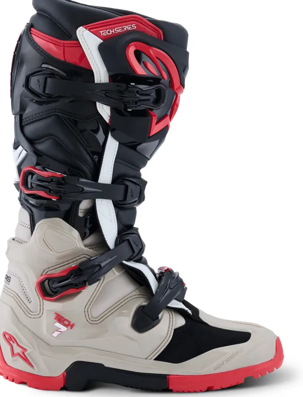 Alpinestars Tech 7 Enduro Black/Light Gray/Bright Red>Heren Heren Motorlaarzen|Adventure Motorlaarzen