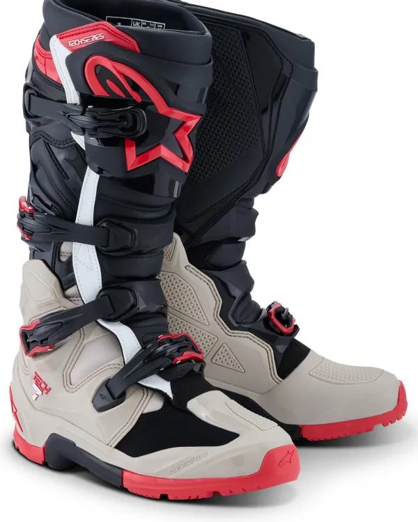 Alpinestars Tech 7 Enduro Black/Light Gray/Bright Red>Heren Heren Motorlaarzen|Adventure Motorlaarzen