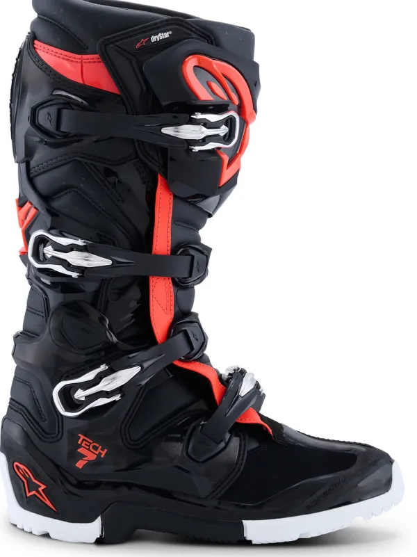 Alpinestars Tech 7 Enduro Drystar Black/Red Fluo/White>Heren Heren Motorlaarzen