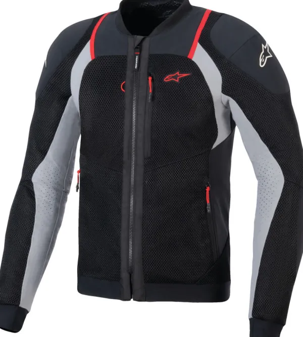 Alpinestars Troop-Air Pro Motorjas Black Ash Gray Bright Red 1087> Motorjassen