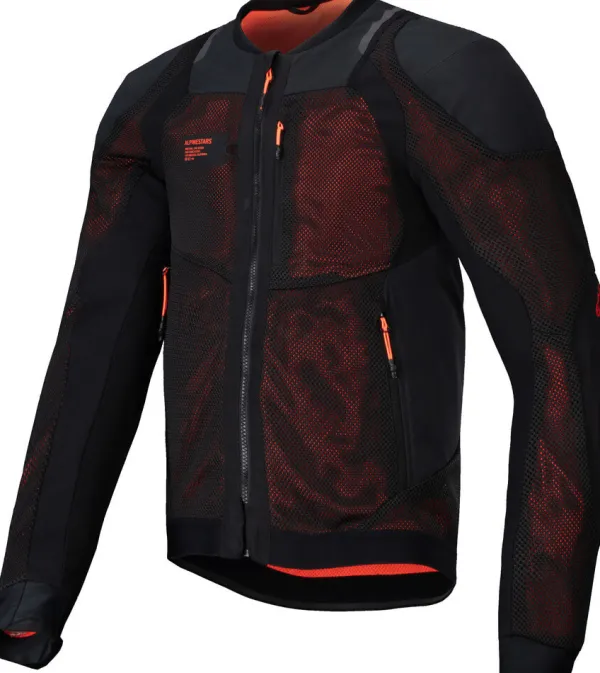 Alpinestars Troop-Air Pro Motorjas Black Red Fluo 1030> Motorjassen