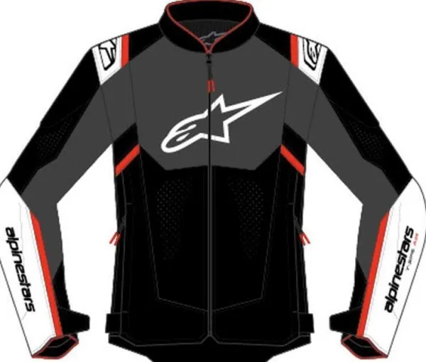 Alpinestars T-Sps Air V2 Motorjas Black White Red Fluo 1231> Motorjassen