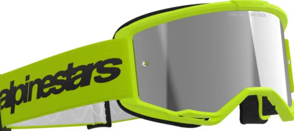 Alpinestars Vision 3 Wordmark Goggle Yellow Fluo/Mirror Silver> Crossbrillen