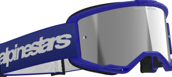 Alpinestars Vision 3 Wordmark Goggle Blue/Mirror Silver> Crossbrillen