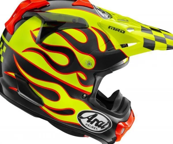 Arai MX-V EVO Flame Yellow> Adventure Helmen|Crosshelmen