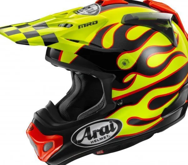 Arai MX-V EVO Flame Yellow> Adventure Helmen|Crosshelmen