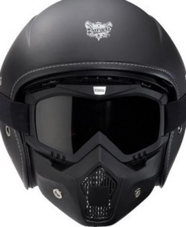 Barock Pilot matt black> Retro Helmen|Jethelmen