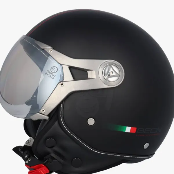 Beon Design-B Luxe Matzwart>DAMES Vespa Helmen|Jethelmen