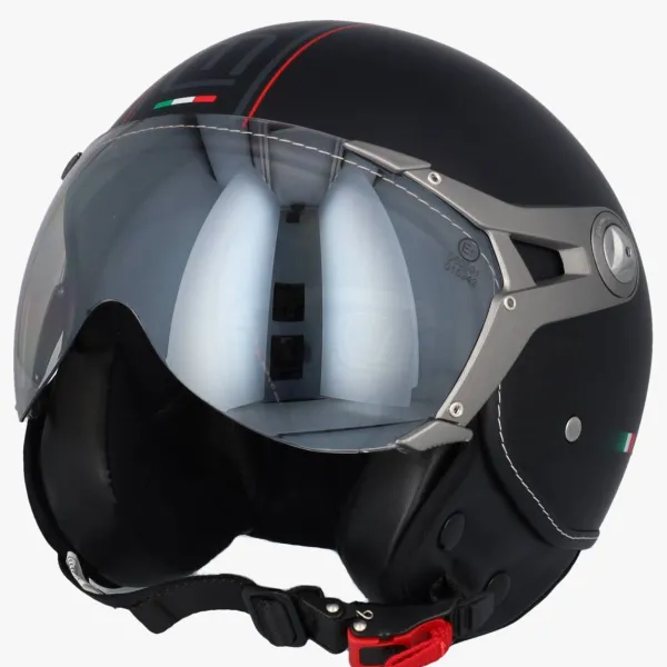 Beon Design-B Luxe Matzwart>DAMES Vespa Helmen|Jethelmen