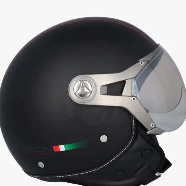 Beon Design-B Luxe Matzwart>DAMES Vespa Helmen|Jethelmen