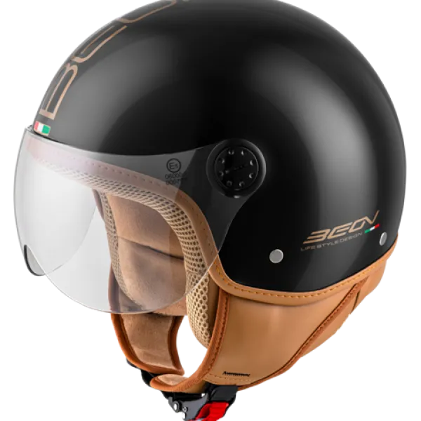 Beon Design Luxe zwart>DAMES Vespa Helmen|Jethelmen