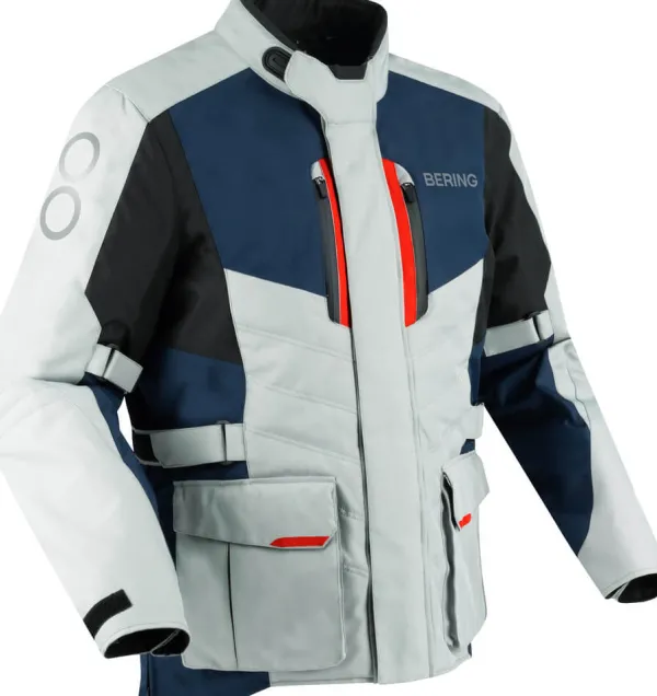 Bering Siberia Motorjas Grey/Blue/Red> Motorjassen