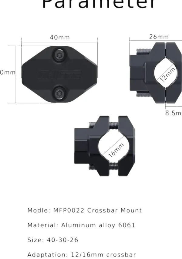 Chigee Technology Bevestigingsbeugel crossbar 12-16mm MFP0022> Motor Accessoires