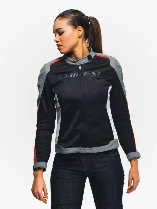 Dainese Hydraflux 2 Air D-Dry Lady Motorjas Black/Charcoal Gray/Lava Red 60F> Motorjassen