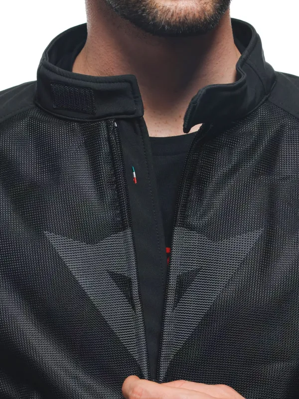 Dainese Ignite Air Tex Motorjas Black/Black/Gray Reflex 96H> Motorjassen