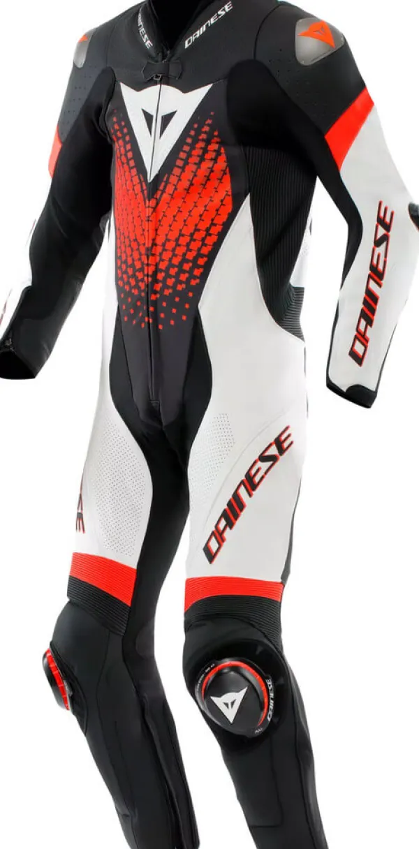 Dainese Laguna Seca 6 1Pc Suit Perforated Black/White/Red-Fluo N32> Motorpakken