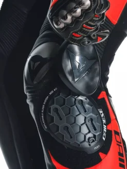 Dainese Misano 3 Perforated D-Air 1Pc Leather Suit Black/Red/Fluo-Red> Motorpakken