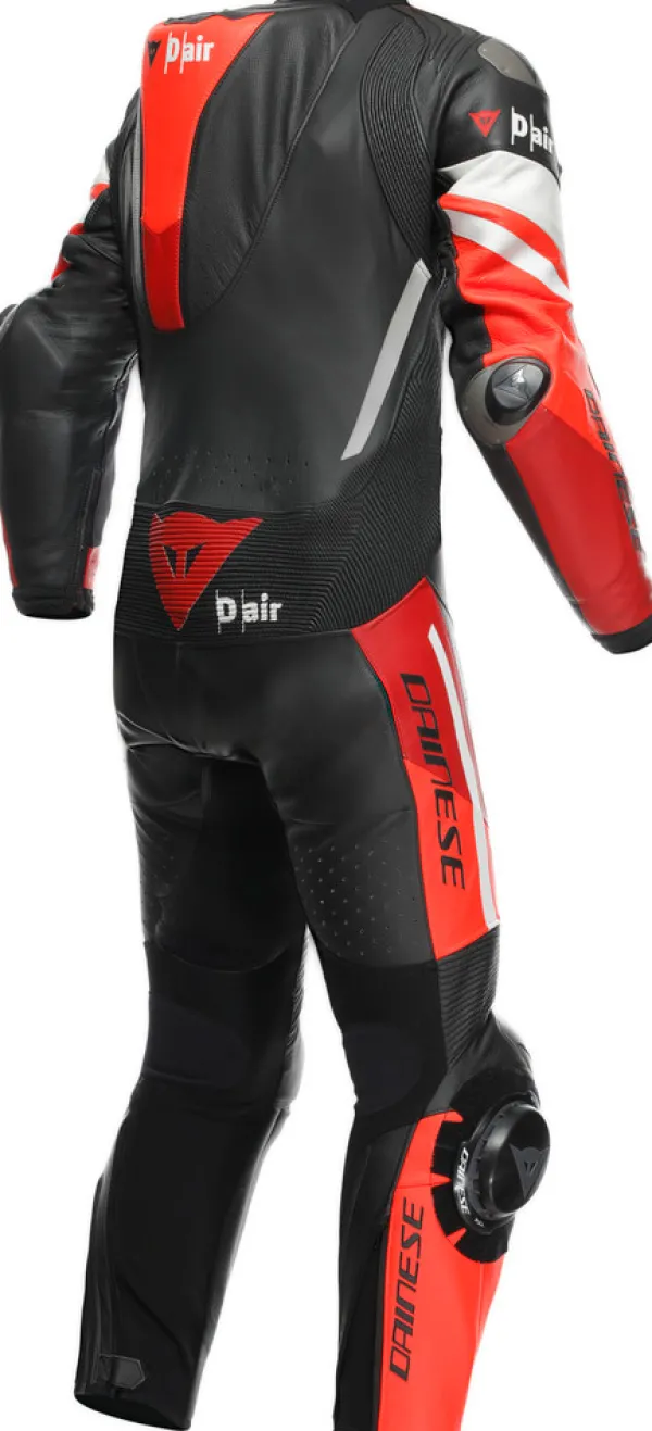 Dainese Misano 3 Perforated D-Air 1Pc Leather Suit Black/Red/Fluo-Red> Motorpakken