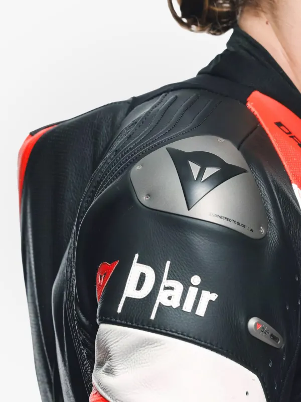 Dainese Misano 3 Perforated D-Air 1Pc Leather Suit Black/Red/Fluo-Red> Motorpakken