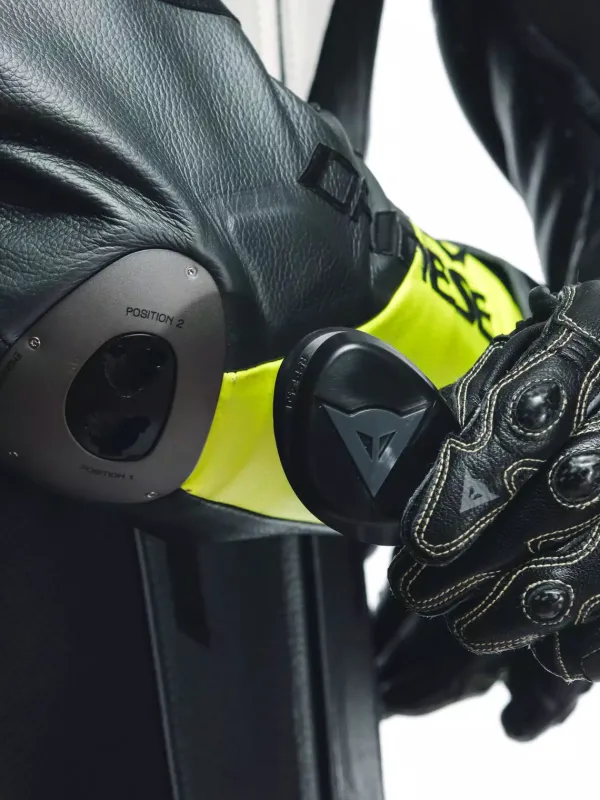 Dainese Misano 3 Perforated D-Air 1Pc Leather Suit Black/Anthracite/Fluo-Yellow> Motorpakken
