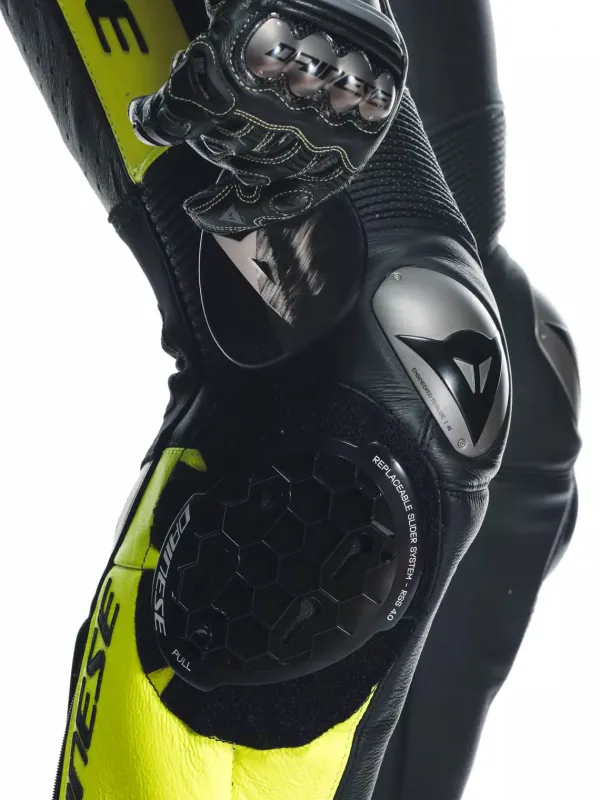 Dainese Misano 3 Perforated D-Air 1Pc Leather Suit Black/Anthracite/Fluo-Yellow> Motorpakken