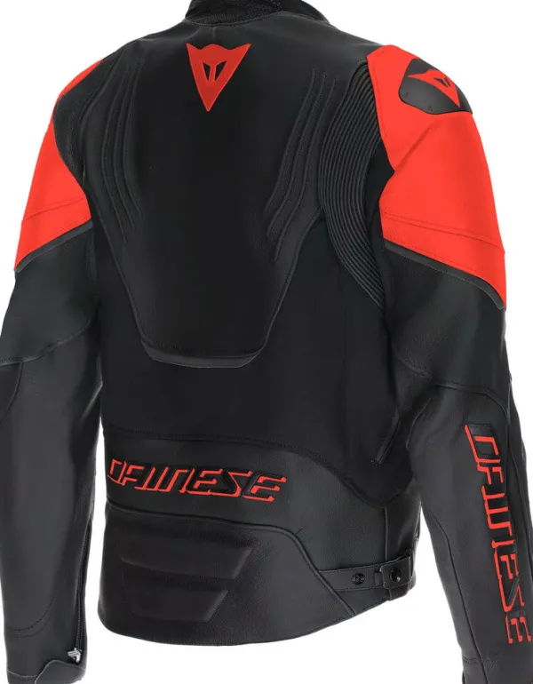 Dainese Racing 5 Motorjas Black/Black/Red-Fluo P75> Motorjassen