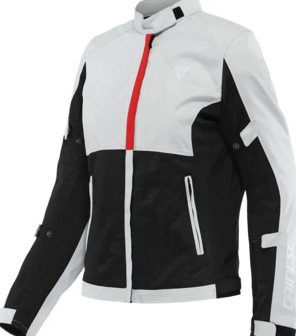 Dainese Risoluta Air Tex Lady Motorjas Glacier Gray/Lava Red 34F> Motorjassen