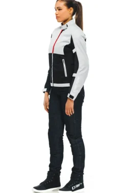 Dainese Risoluta Air Tex Lady Motorjas Glacier Gray/Lava Red 34F><noscript><img width=