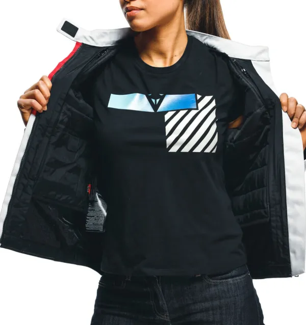 Dainese Risoluta Air Tex Lady Motorjas Glacier Gray/Lava Red 34F> Motorjassen