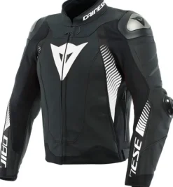 Dainese Super Speed 4 Leather Motorjas Black Matt/White 78A> Motorjassen