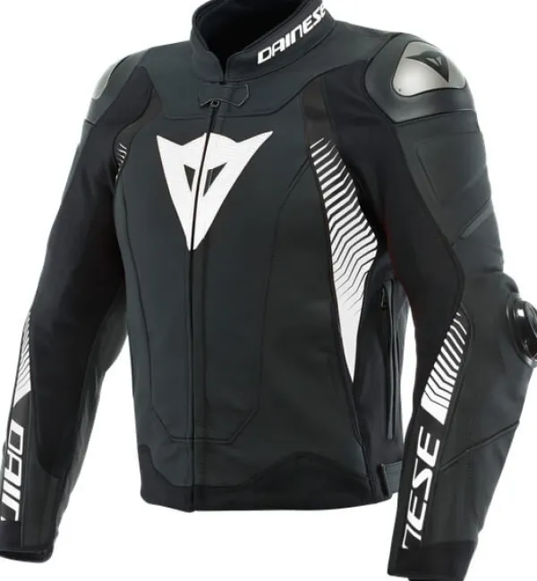 Dainese Super Speed 4 Leather Motorjas Black Matt/White 78A> Motorjassen