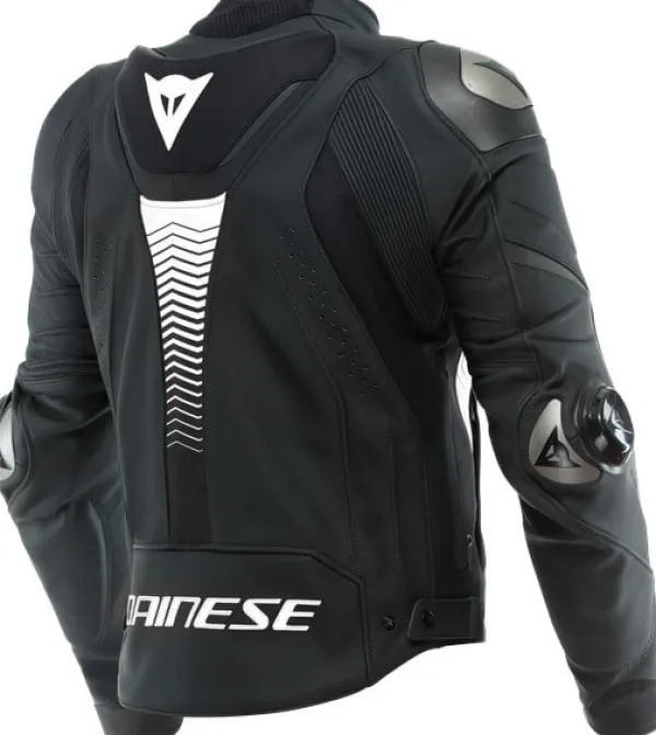 Dainese Super Speed 4 Leather Motorjas Black Matt/White 78A> Motorjassen