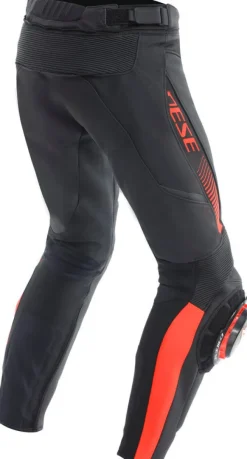 Dainese Super Speed Leather Motorbroek Black/Red-Fluo> Motorbroeken