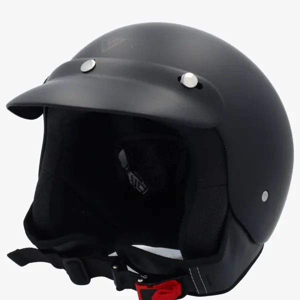 Demm Police Mat Zwart> Vespa Helmen|Jethelmen
