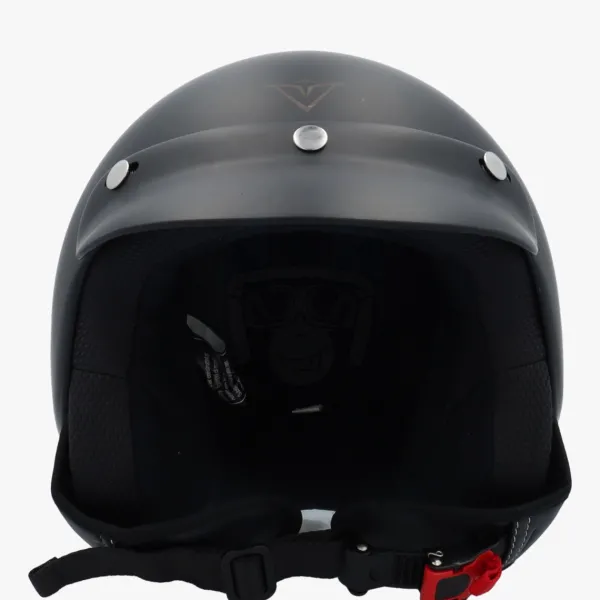 Demm Police Mat Zwart> Vespa Helmen|Jethelmen